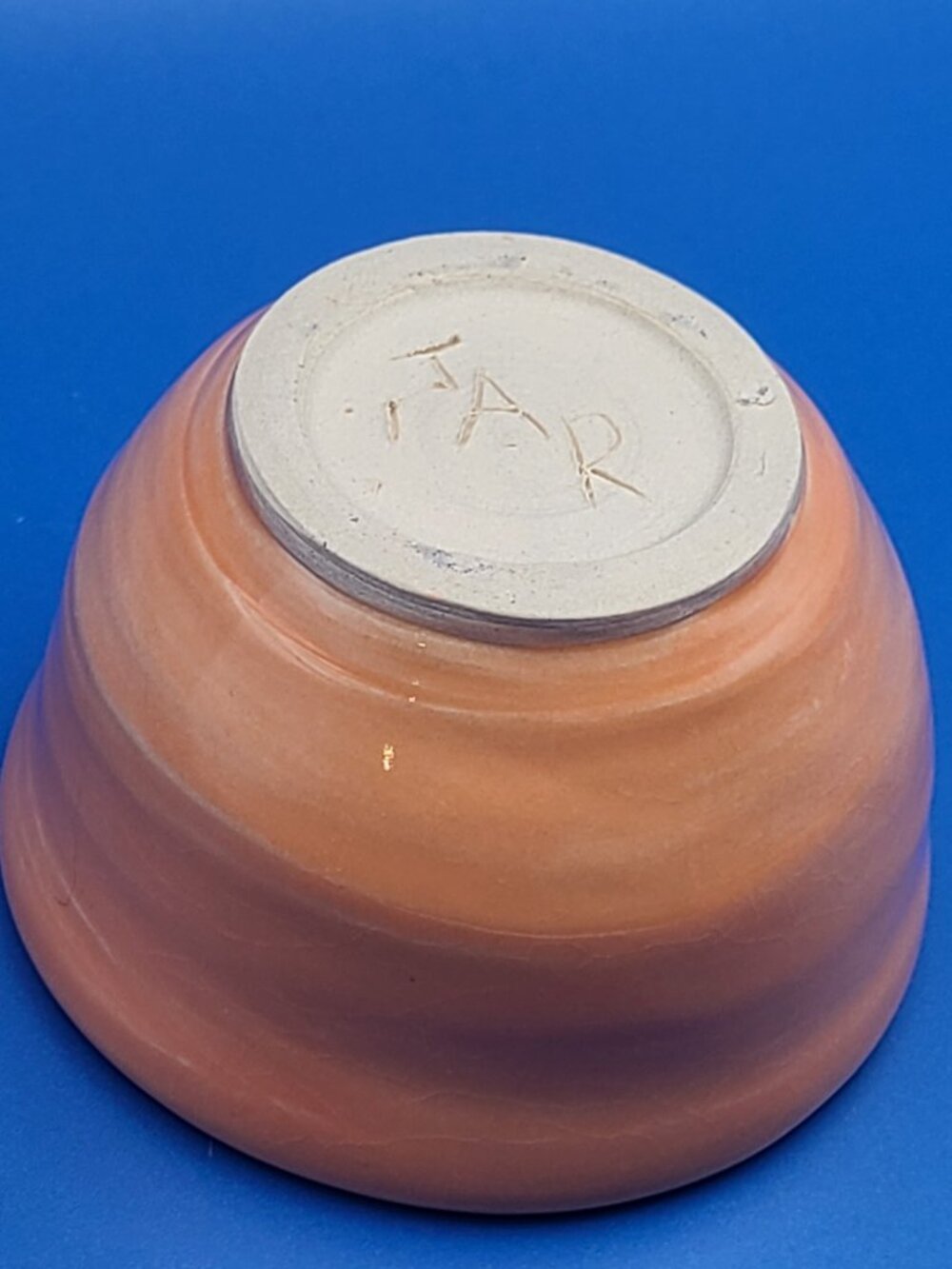 CLEARANCE Vintage Small Handmade Studio Pottery Orange Planter or Pot - Picture 5 of 7